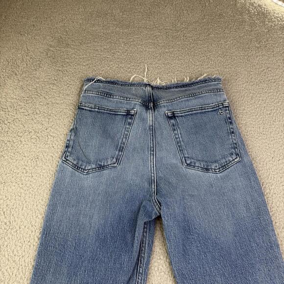 Rag & Bone Peyton Mid-Rise Bootcut Frayed Hem & Waist Blue Jeans Women's 24x30 - Picture 12 of 14